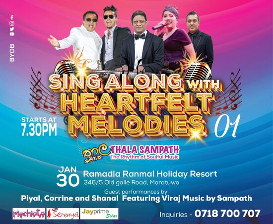 Sing along with heart felt melodies presented by THALA SAMPATH